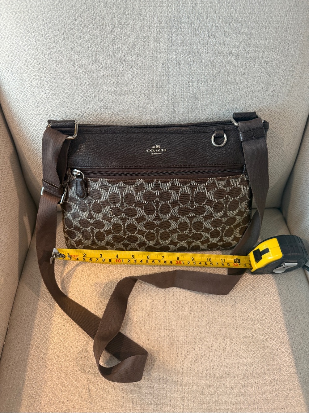 Coach Brown Signature Messenger Crossbody Bag